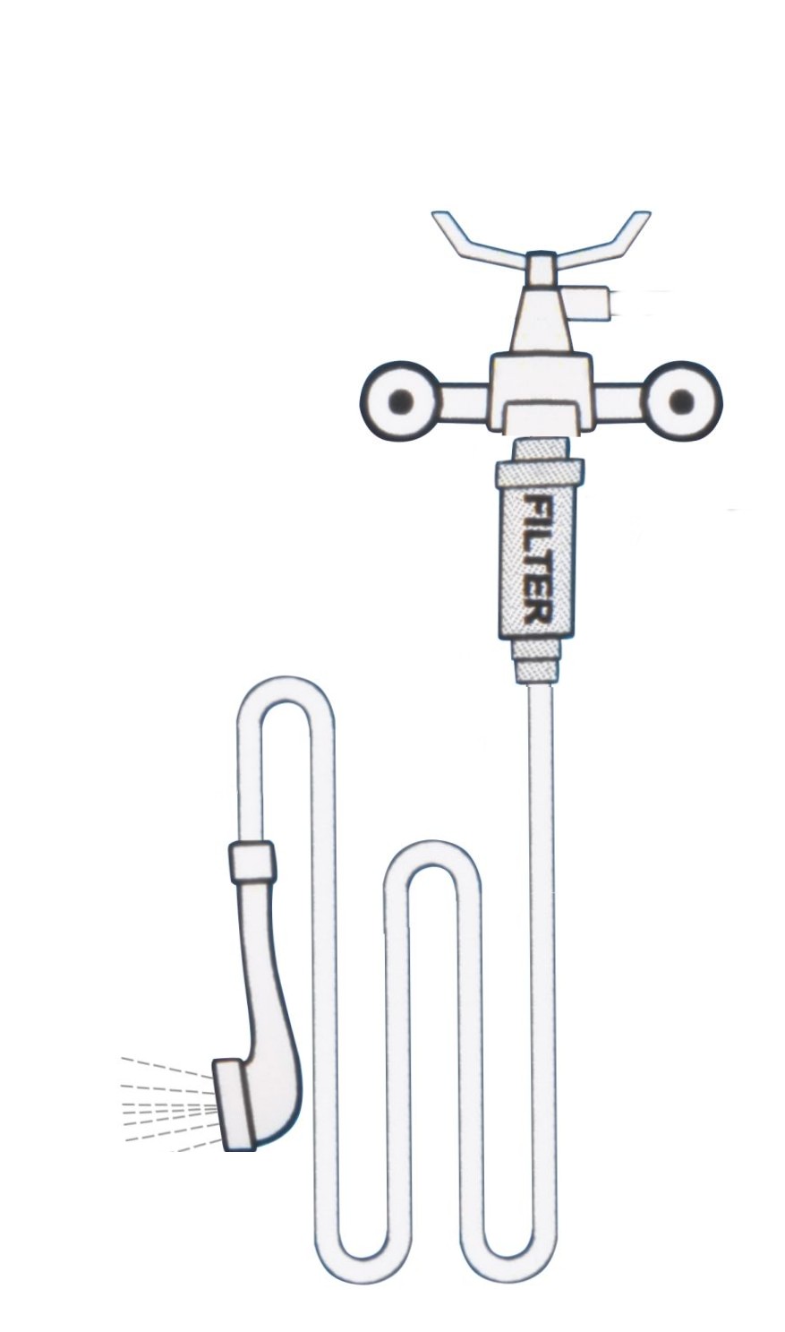Brusefilter / Rejsefilter Hvid 1/2"